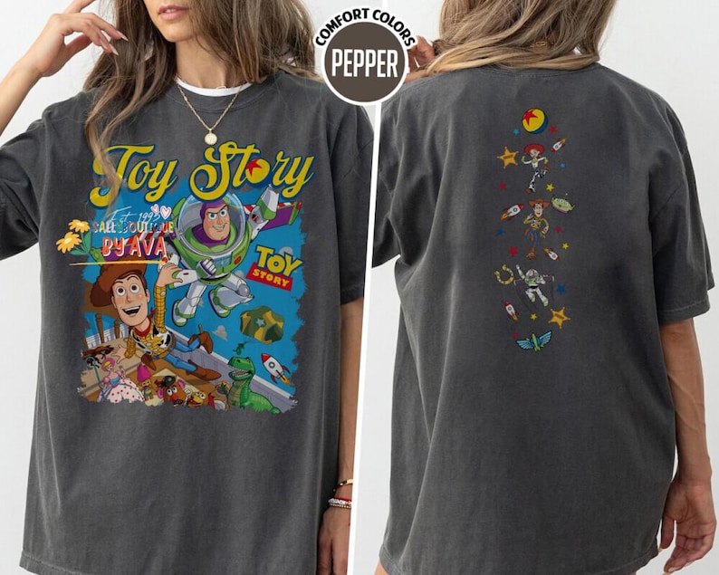 2-side Vintage Toy Story Est 1995 Shirt, Toy Story Characters Family Shirt, Disneyland Family Vacation 2026, Toy Story Shirt 画像 1