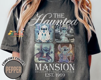 Disneyland Stitch Haunted Mansion Shirt, Halloween Stretching Room Tee, Disneyland Haunted Mansion Costume T-Shirt, Halloween Matching