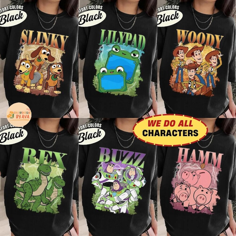 Disneyland Toy Story 5 Characters Bootleg Vintage Shirt, Lilypad Woody Buzz Rex Hamm Tee, Disneylandland Family 2026 Matching Trip Shirt image 1
