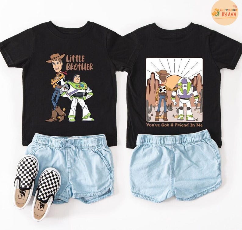 Toy Story Brothers Shirt, Disneyland Big and Little Bro Matching Tee, Woody Buzz Lightyear Family Sweatshirt, Toy Story Siblings Gift immagine 3