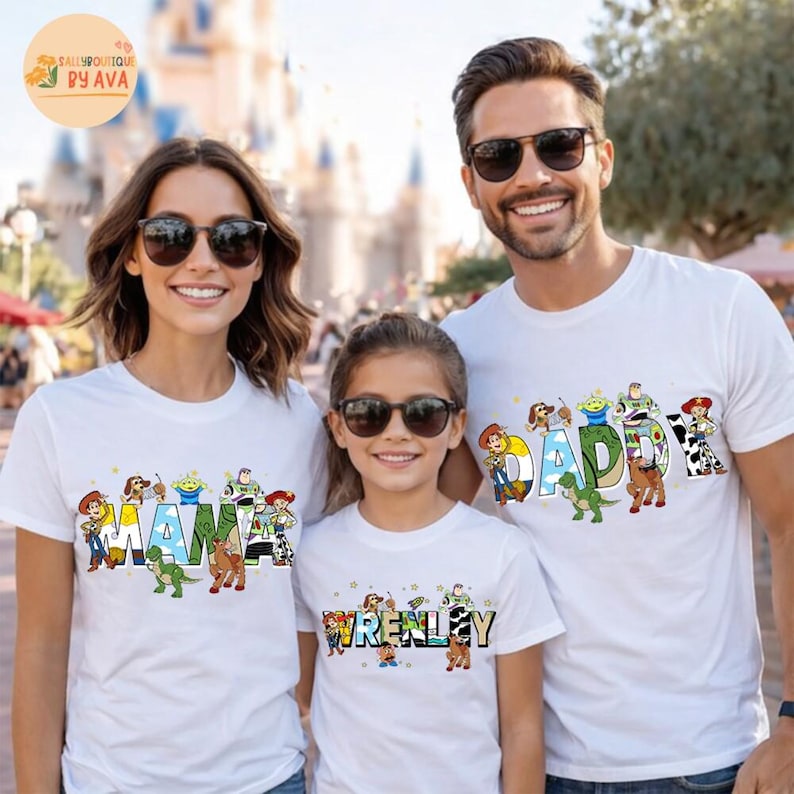 Custom Toy Story Family Matching Comfort Colors Shirt, Disneyland Mom Dad T-shirt, Personalized Gift Disneyland Trip, Disneyland Birthday image 1