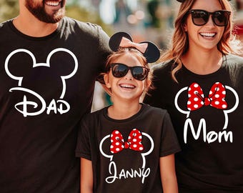 Disneyland Mickey And Minnie Family Matching Shirts, Disneyland Vacation Shirts, Mickey Dad Shirt, Minnie Mom Shirt, Minnie Mickey Custom