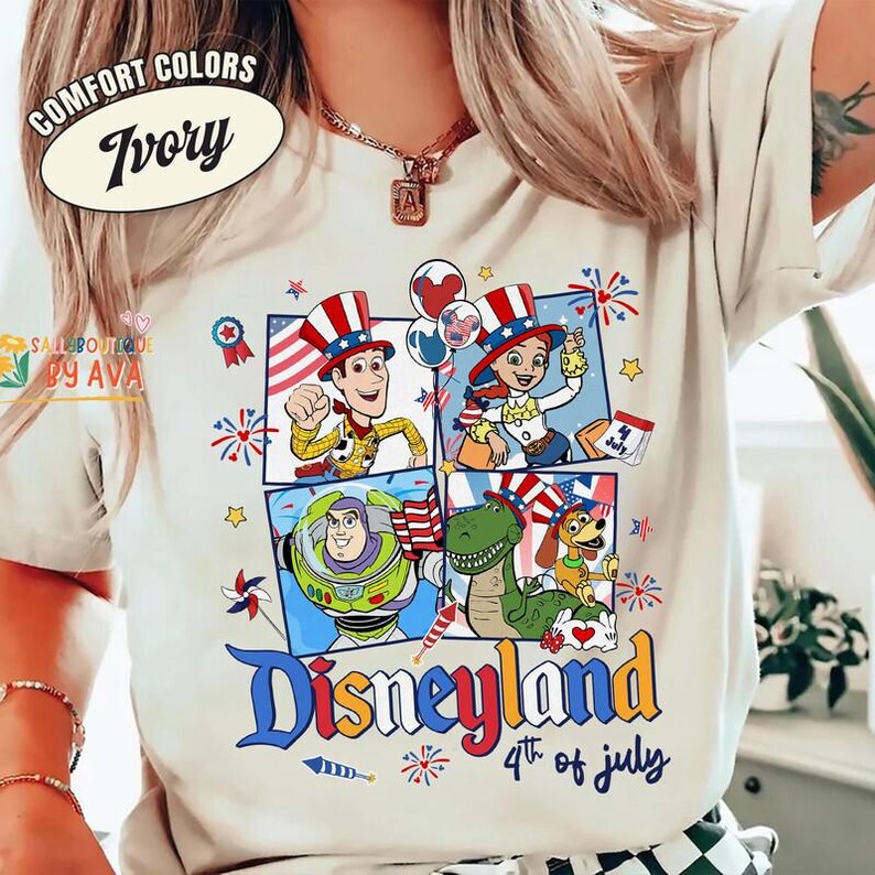 Disneyland Balloons Toy Story 4th of July Shirt, America Red White Blue Shirts, 250th USA Anniversary Shirt, Independence Day Tee 2026 image 6