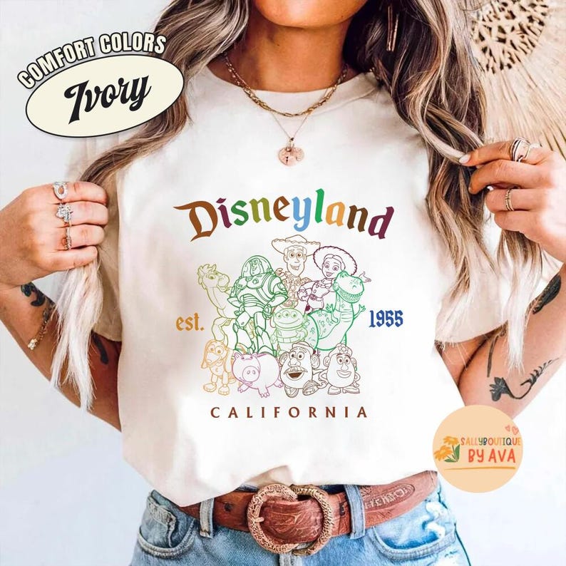 Disneyland Toy Story Est 1955 California Shirt, Disneyland Retro Toy Story Characters Shirt, Woody, Buzz, Jessie, Bo Peep Group Matching Tee image 4