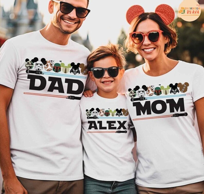 Custom Starwars Mickey Ears Family Shirts, Family Birthday Matching Tees, Galaxy's Edge T-Shirts, Disneyland StarWars Family Trip Tees 2026 image 3