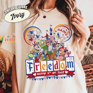 Personalize Toy Story 4th of July Shirt, Disneyland Freedom Patriotic Happy 4th Of July Shirt, 250th Anniversary Shirt, Independence Day Tee 画像 1