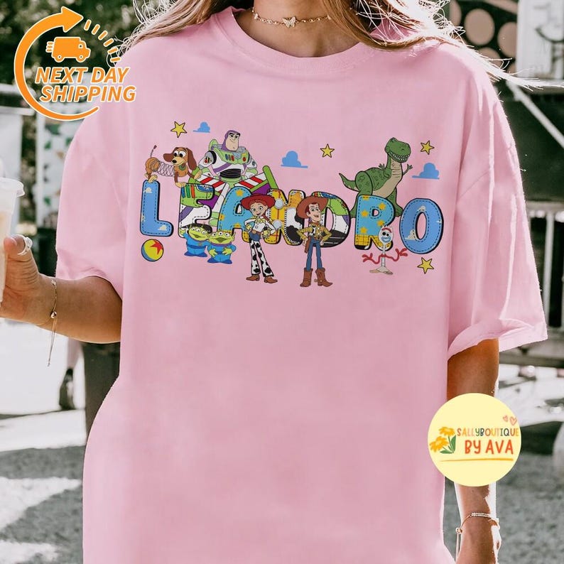 Custom Name Toy Story T-shirt, Personalized Disneyland Buzz Woody Jessie Shirt, Custom Birthday Boy Girl Tee, Disneyland Family Matching image 2