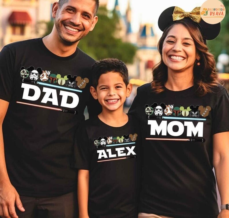 Custom Starwars Mickey Ears Family Shirts, Family Birthday Matching Tees, Galaxy's Edge T-Shirts, Disneyland StarWars Family Trip Tees 2026 image 2