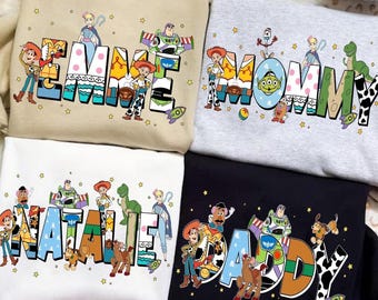 Custom Toy Story Family Matching Comfort Colors Shirt, Disneyland Mom Dad T-shirt, Personalized Gift Disneyland Trip, Disneyland Birthday