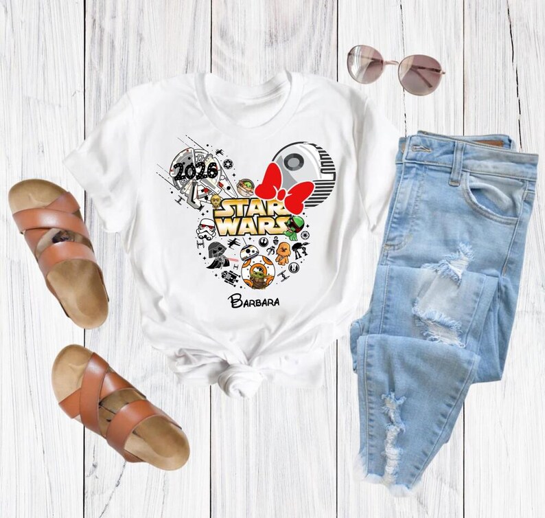 Custom Disneyland Starwars 2026 Trip Shirts, Disneyland Starwars Mickey Ear Shirt, Starwars Family Matching Birthday Shirts, Couple Shirts image 6