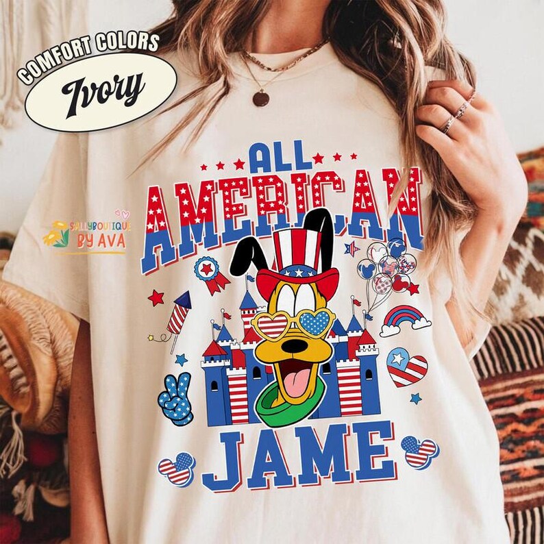 Personalized Mickey and Friends Dad Mom Happy 4th of July Shirt, Disneyland Patriotic 4th Of July Family Matching Tee, 250th Shirt image 6