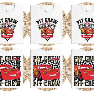 Pit Crew Birthday Shirt, Lightning McQueen Birthday Boy Tee, Two Fast Race Car Birthday Boy Shirt, Disneyland Cars Family Birthday Party image 4