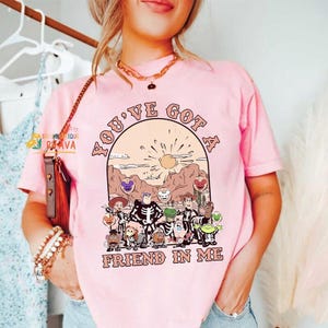 Vintage Toy Story Halloween Shirt, You've Got A Friend In Me, Toy Story Skeleton Shirt, Disneyland Halloween, Mickey's Not So Scary Shirt image 4
