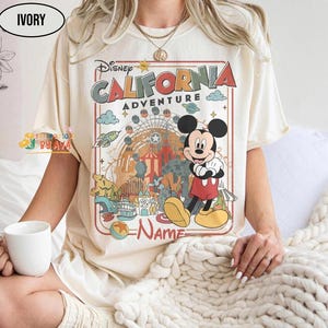 Retro Personalized Disneyland California Adventure Shirt, Mickey & Friends Princess Baymax Toy Story Tee, Family Trip Group Matching Shirts image 7