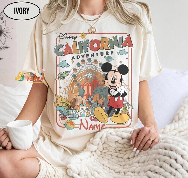 Retro Personalized Disneyland California Adventure Shirt, Mickey & Friends Princess Baymax Toy Story Tee, Family Trip Group Matching Shirts image 7