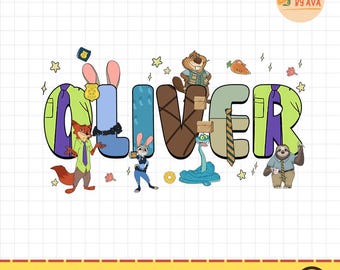 Custom Name Disneyland Zootopia 2 Characters Png, Judy Hopps Nick Wilde Gary DeSnake Png, Disneyland Family Trip, Zootopia 2 Birthday Png