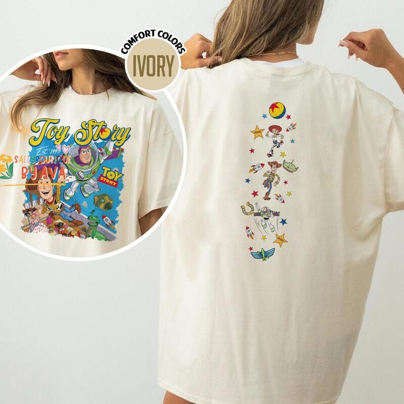 2-side Vintage Toy Story Est 1995 Shirt, Toy Story Characters Family Shirt, Disneyland Family Vacation 2026, Toy Story Shirt 画像 2