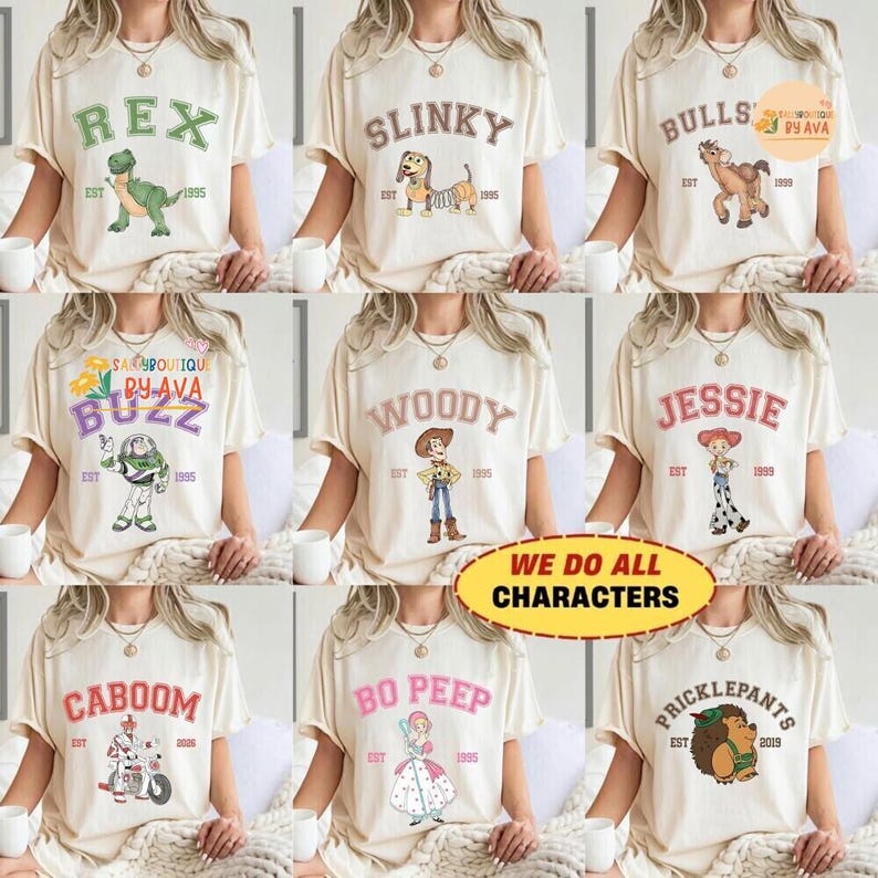 Retro Toy Story Comfort Colors Shirt, Matching Family Disneyland Shirts, Disneyland Group Shirts, Toy Story Woody Buzz Jessie LilyPad Aliens image 2
