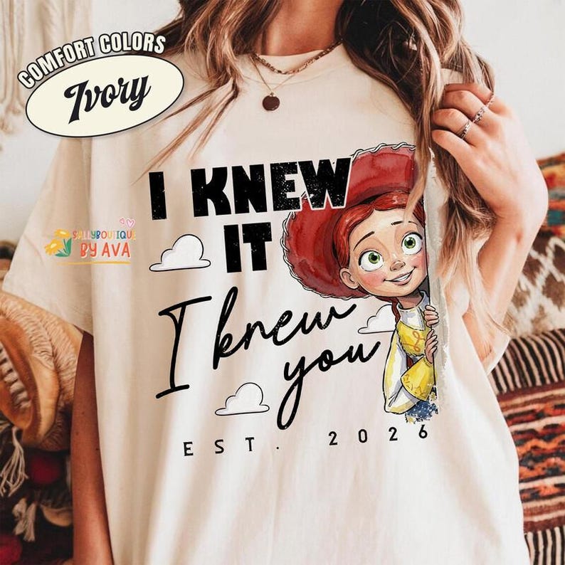 Camiseta de Jessie Cow Girl de Toy Story 5 "Lo sabía, te conocía", Camiseta vaquera estilo western, Camiseta de Toy Story de Disneyland, Camiseta de la amistad de Toy Story 5 imagen 1