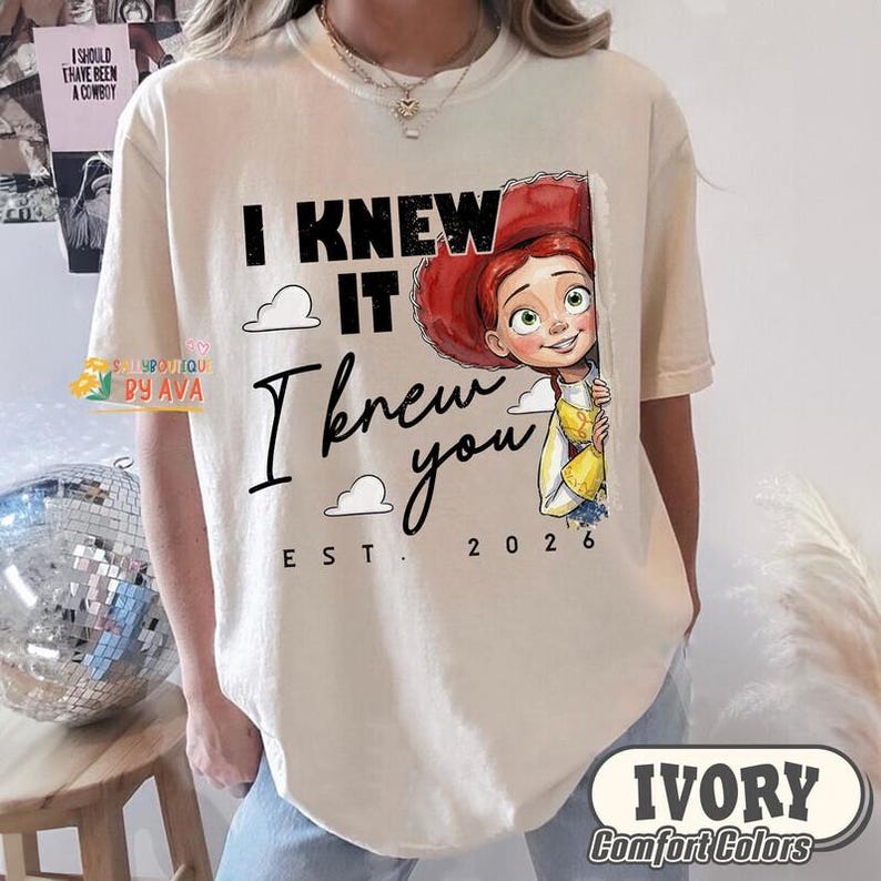 Camiseta de Jessie Cow Girl de Toy Story 5 "Lo sabía, te conocía", Camiseta vaquera estilo western, Camiseta de Toy Story de Disneyland, Camiseta de la amistad de Toy Story 5 imagen 6