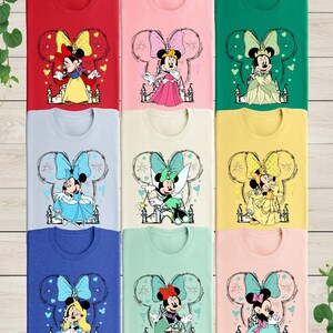 Disneyland Minnie Princess Shirt, Disneyland Princess Birthday Shirt, Princess Mouse Tee, Ariel Tiana Tinkerbell Belle, Disneyland Trip Tee image 2