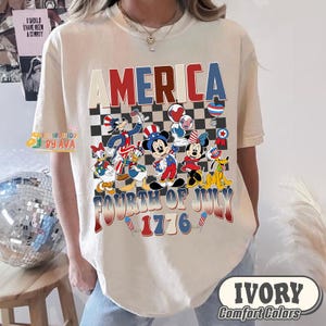 Mickey & Friends Checkered Disneyland Happy 4th of July Shirt, Disneyland Happy 4th of July Shirt, Happy Patriotic Day 1976 Tee Memorial Day afbeelding 5