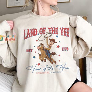 Chemise Woody Toy Story 4 juillet, chemise Land of the Yee, chemise Pixar Toy Story 4 juillet, cadeau Disneyland 250e anniversaire de l'indépendance image 5