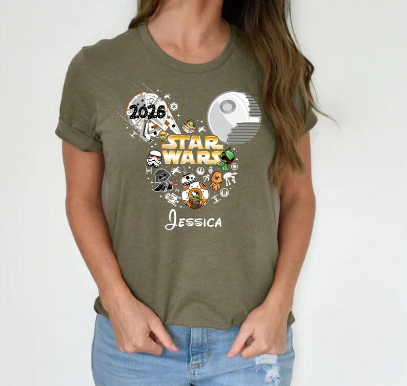 Custom Disneyland Starwars 2026 Trip Shirts, Disneyland Starwars Mickey Ear Shirt, Starwars Family Matching Birthday Shirts, Couple Shirts image 5