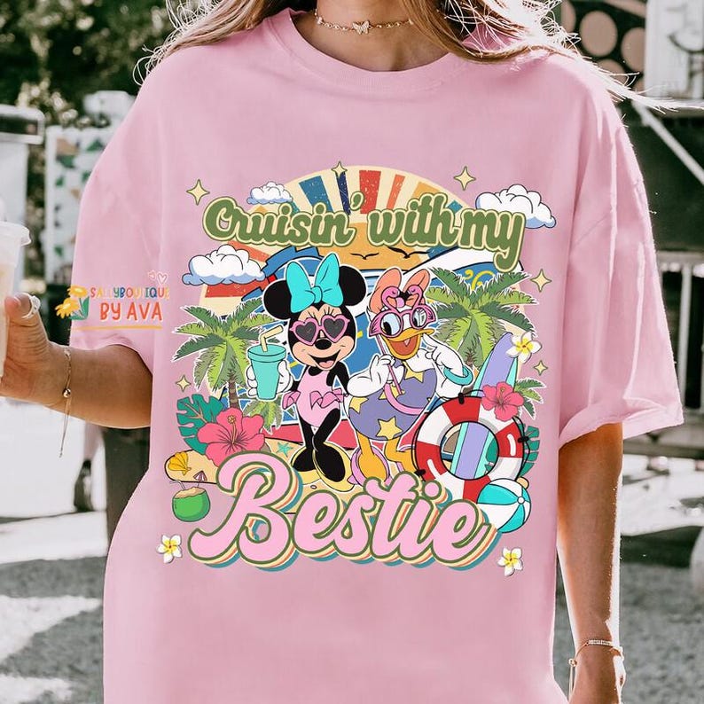 Camiseta de Minnie Daisy de Disneyland para el verano, Crucero con mi mejor amiga, Camiseta del crucero de chicas de Disneyland de verano 2026, Camiseta de mejores amigas, Viaje de chicas con mejores amigas imagen 4