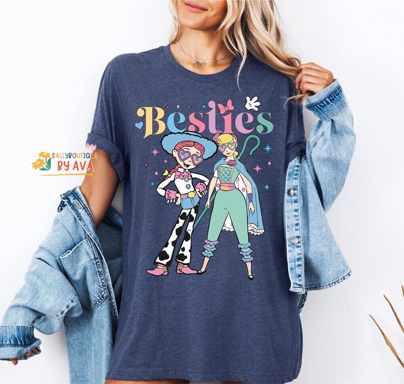Disneyland Toy Story Besties T-Shirts, Bo Peep And Jessie Shirts, Disneyland Girls Outfits, Disneyland Best Friends Tee, BFF Girls Trip 2026 image 4