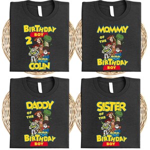 Toy Story Birthday Boy Tee, Disneyland Birthday Party T-shirt, Custom Birthday Boy Tee, Pixar Family Birthday Tee, Woody Birthday Party Tee image 2