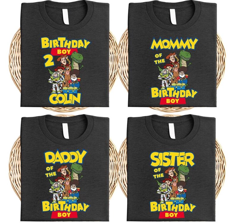 Toy Story Birthday Boy Tee, Disneyland Birthday Party T-shirt, Custom Birthday Boy Tee, Pixar Family Birthday Tee, Woody Birthday Party Tee image 2
