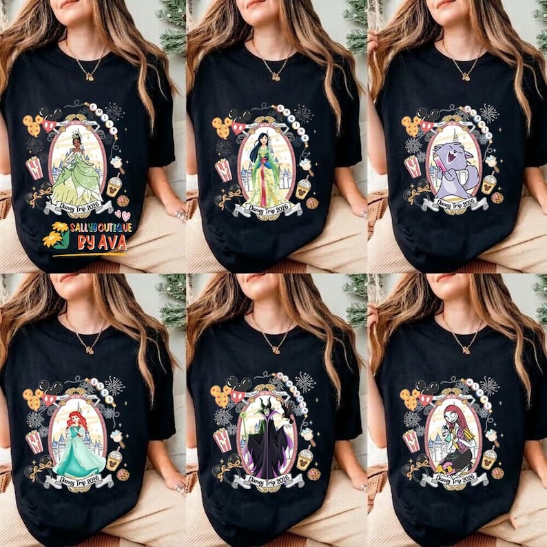 Custom All Characters Disneyland Trip 2026 Shirt, Personalized WDW Family Vacation Matching Tee, Magic Kingdom Mickey Pooh Stitch Buzz Shirt image 5
