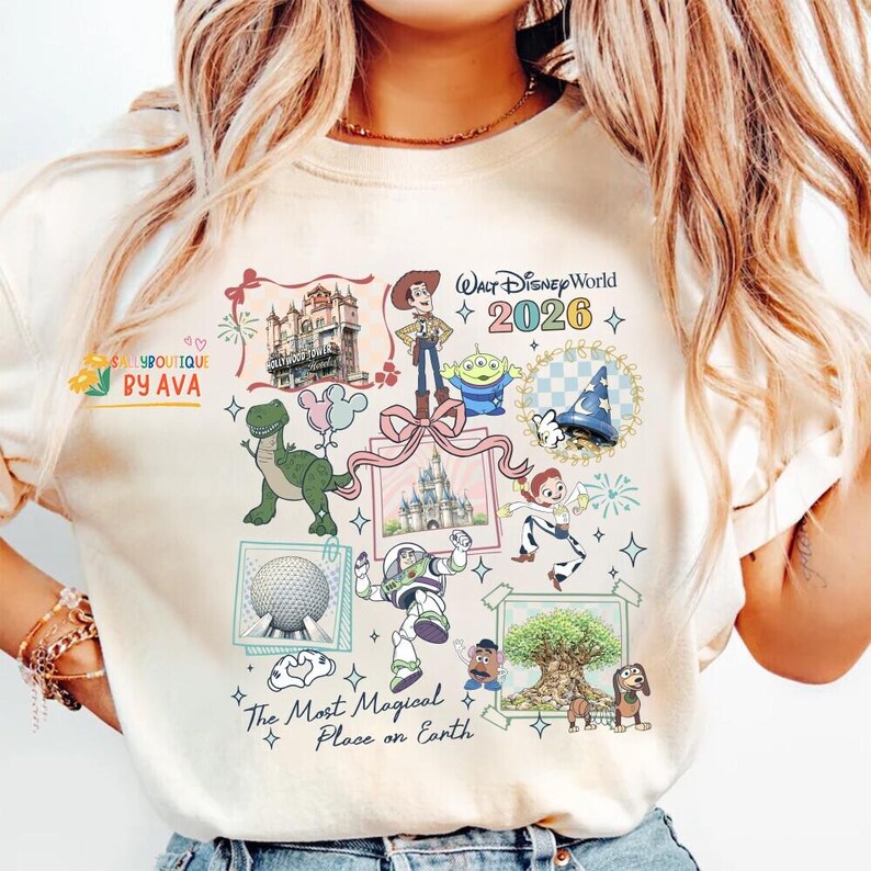 Retro Coquette Disneyland Toy Story You've Got A Friend In Me Shirt, Toy Story Characters Tee, Family Matching Shirt, Disneyland Trip Shirt image 4