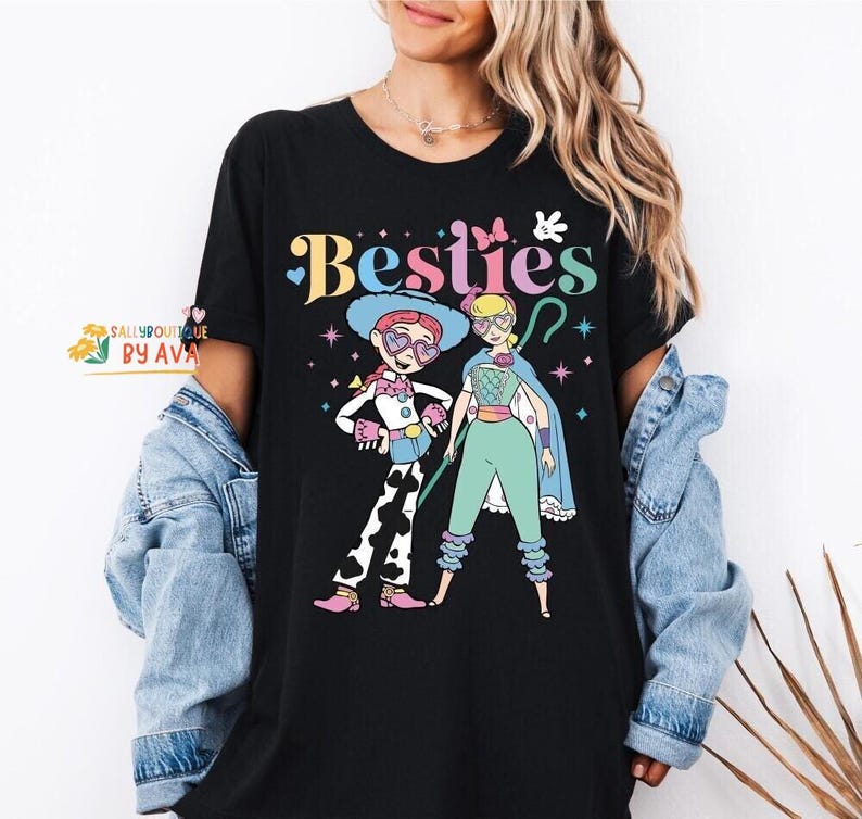 Disneyland Toy Story Besties T-Shirts, Bo Peep And Jessie Shirts, Disneyland Girls Outfits, Disneyland Best Friends Tee, BFF Girls Trip 2026 image 6