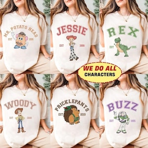 Retro Toy Story Comfort Colors Shirt, Matching Family Disneyland Shirts, Disneyland Group Shirts, Toy Story Woody Buzz Jessie Alien Birthday image 1