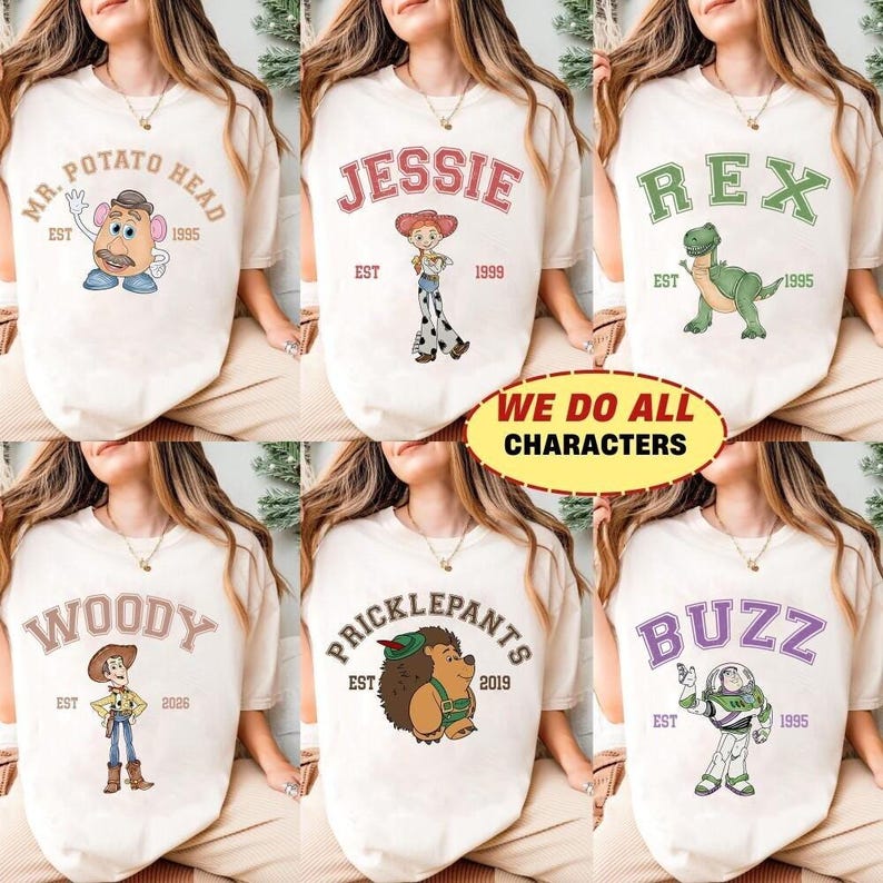 Retro Toy Story Comfort Colors Shirt, Matching Family Disneyland Shirts, Disneyland Group Shirts, Toy Story Woody Buzz Jessie Alien Birthday image 1