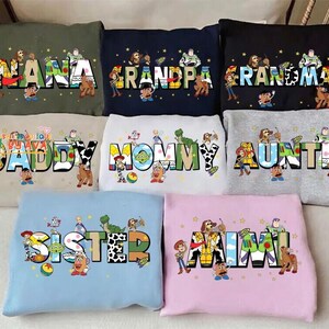 Custom Toy Story Family Matching Comfort Colors Shirt, Disneyland Mom Dad T-shirt, Personalized Gift Disneyland Trip, Disneyland Birthday image 1