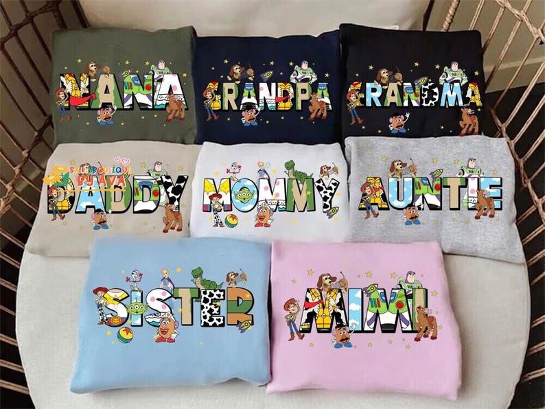 Custom Toy Story Family Matching Comfort Colors Shirt, Disneyland Mom Dad T-shirt, Personalized Gift Disneyland Trip, Disneyland Birthday image 1
