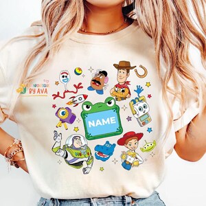 Comfort Colors Personalize Toy Story 5 Movie Shirt, Stranger Things Shirt, Lilypad Buzz Lightyear Woody Jessie Tee image 5