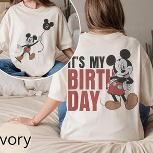 Custom Name Age Disneyland Mickey and Friends With Balloon Shirt, Personalized It's My Birthday Gift, Disneyland Family Matching Shirt 2026 image 2