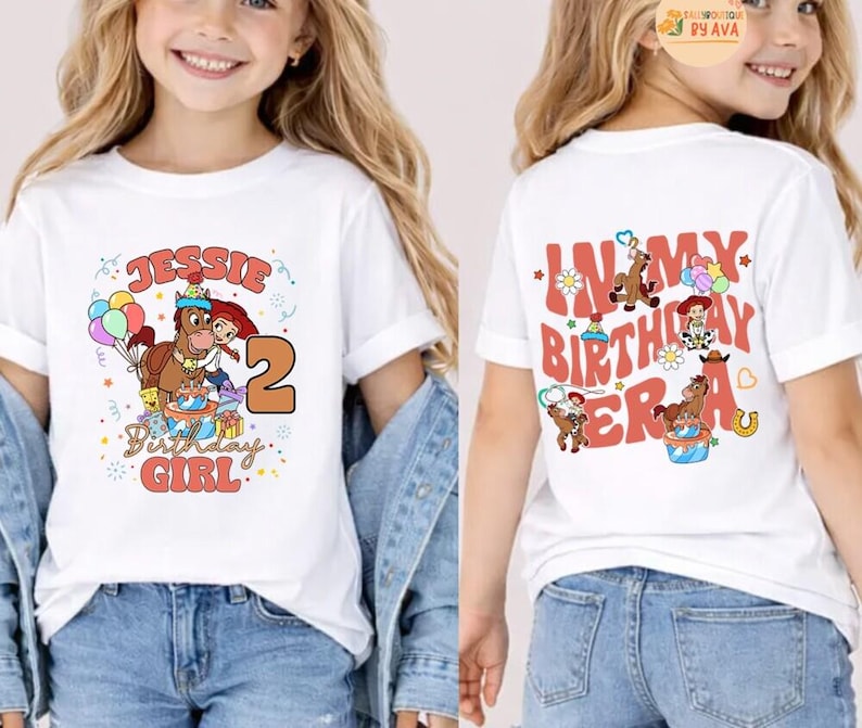 Personalized Disneyland Birthday Jessie and Bullseye Toy Story Shirt, In My Birthday Era Shirt, Cowgirl Birthday Shirt, Birthday Gift afbeelding 1