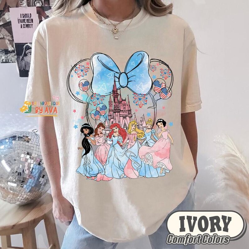 Disneyland Princess Happy Independence Day Shirt, Disneyland Castle US Flag Freedom 4th of July Shirt, Disneyland Family 250 Years Shirts image 4