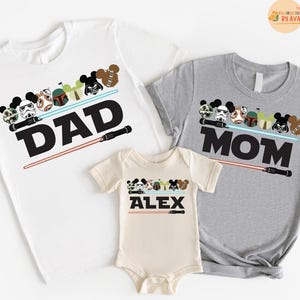 Custom Starwars Mickey Ears Family Shirts, Family Birthday Matching Tees, Galaxy's Edge T-Shirts, Disneyland StarWars Family Trip Tees 2026 image 4