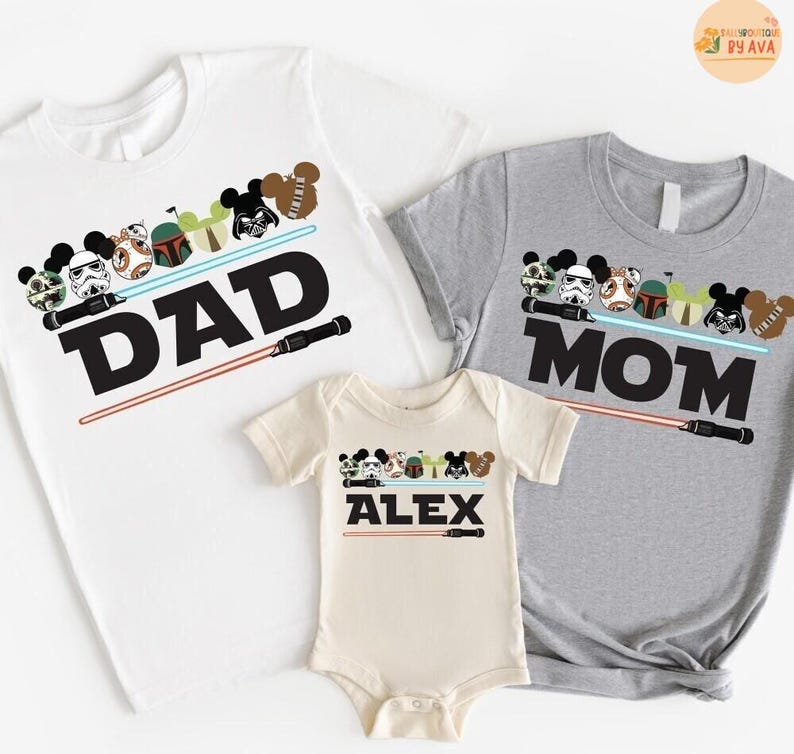 Custom Starwars Mickey Ears Family Shirts, Family Birthday Matching Tees, Galaxy's Edge T-Shirts, Disneyland StarWars Family Trip Tees 2026 image 4