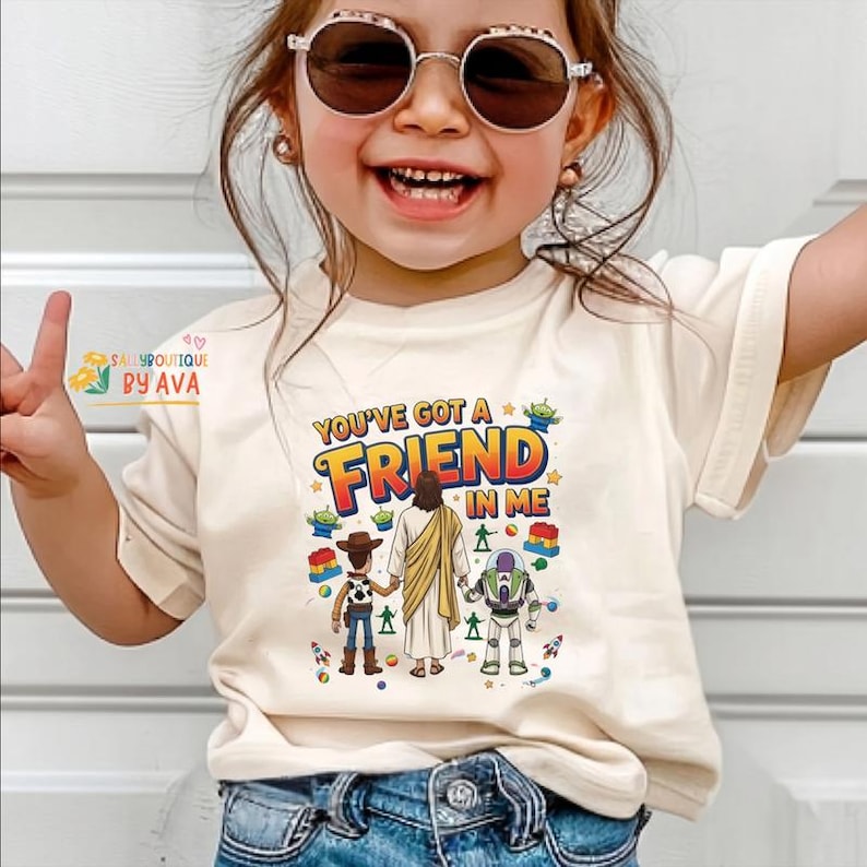 Jesus You've Got A Friend In Me Shirt, Jesus Toy Story T Shirt, Christian Cartoon Shirt, Faith Friendship Shirt, Disneyland Jesus Tee image 3