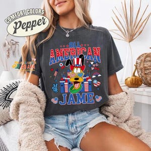 Personalized Mickey and Friends Dad Mom Happy 4th of July Shirt, Disneyland Patriotic 4th Of July Family Matching Tee, 250th Shirt image 5