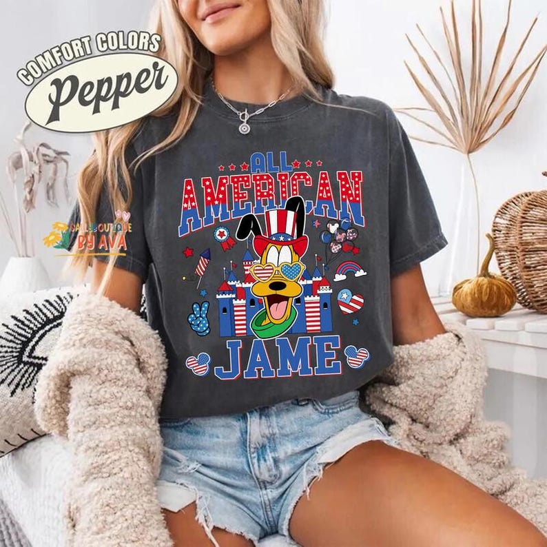 Personalized Mickey and Friends Dad Mom Happy 4th of July Shirt, Disneyland Patriotic 4th Of July Family Matching Tee, 250th Shirt image 5