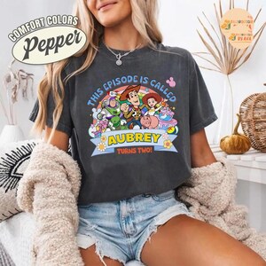 Personalized Name Age Pixar Toy Story Birthday Shirt, Custom Disneyland Buzz Woody Jessie Birthday Present Gift, Family Birthday Outfits image 4