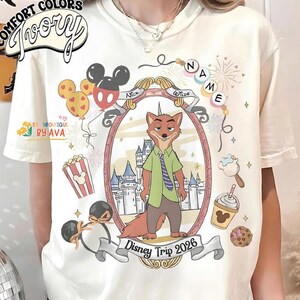 Custom All Characters Disneyland Trip 2026 Shirt, Personalized WDW Family Vacation Matching Tee, Magic Kingdom Mickey Pooh Stitch Buzz Shirt image 4